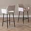 Scandinavische barkruk Inga gerecyclede stof beige 78 cm
