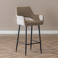Scandinavische barkruk Inga gerecyclede stof taupe 78 cm