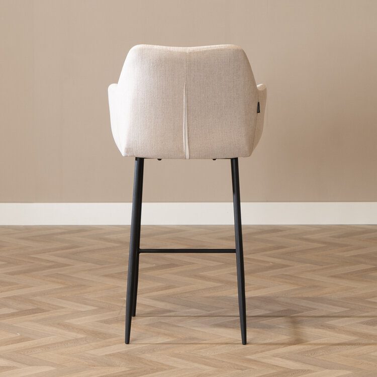 Scandinavische barkruk Niklas gerecyclede stof beige 78 cm