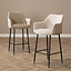 Scandinavische barkruk Niklas gerecyclede stof beige 78 cm