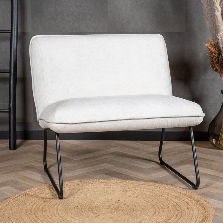 Scandinavische fauteuil Merle off white stof gemêleerd