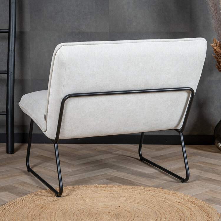 Scandinavische fauteuil Merle off white stof gemêleerd