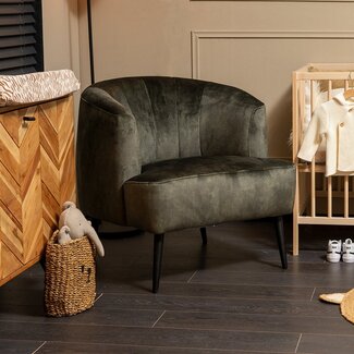 Stoel babykamer velvet Billy groen