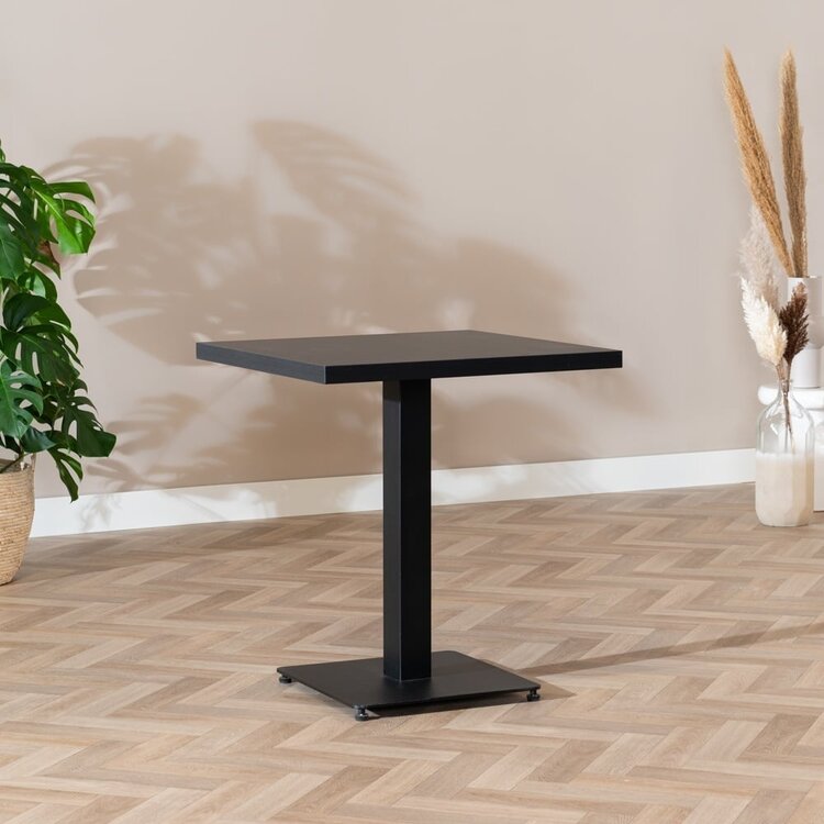 Bistrotafel Nils melamine zwart 70 x 70 cm