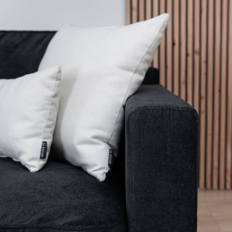 Scandinavische bank 2-zits Orlando stof gemêleerd zwart