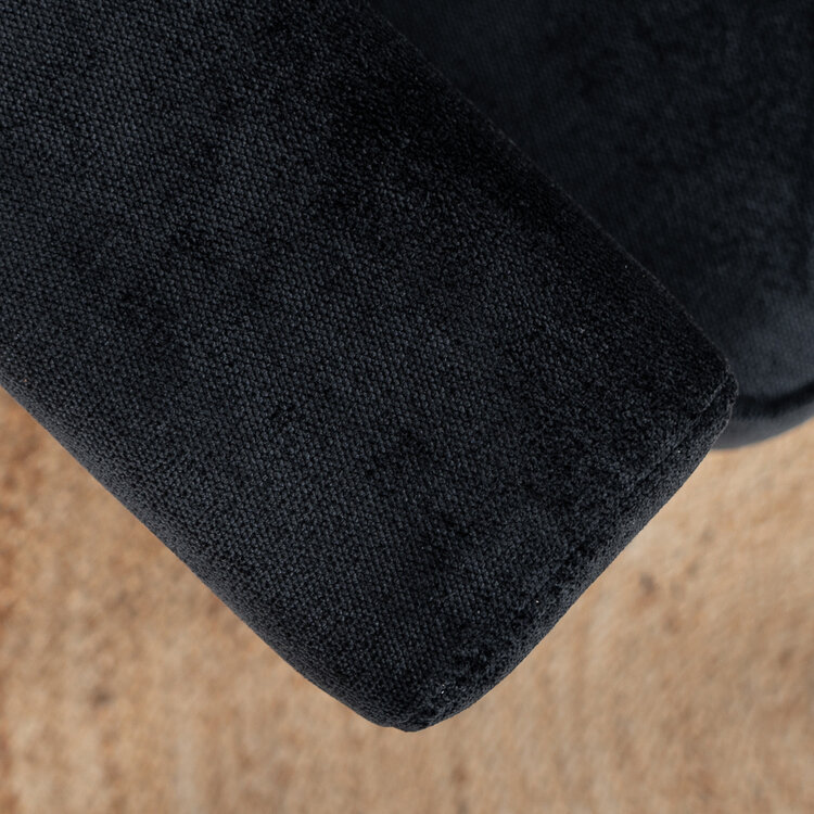 Scandinavische bank 2-zits Orlando stof gemêleerd zwart