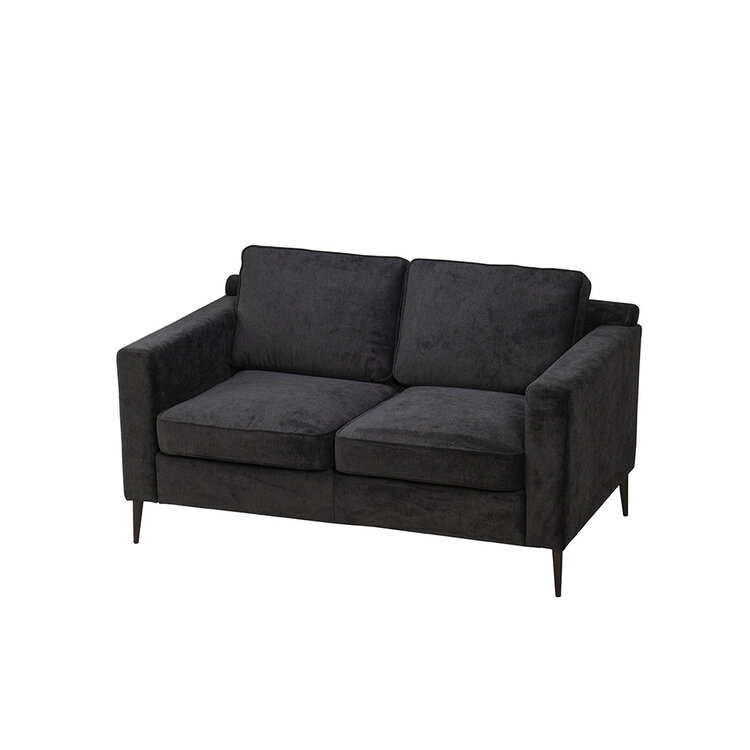 Scandinavische bank 2-zits Orlando stof gemêleerd zwart