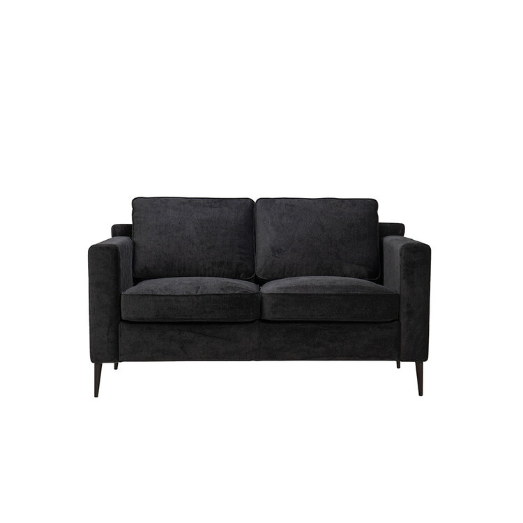 Scandinavische bank 2-zits Orlando stof gemêleerd zwart