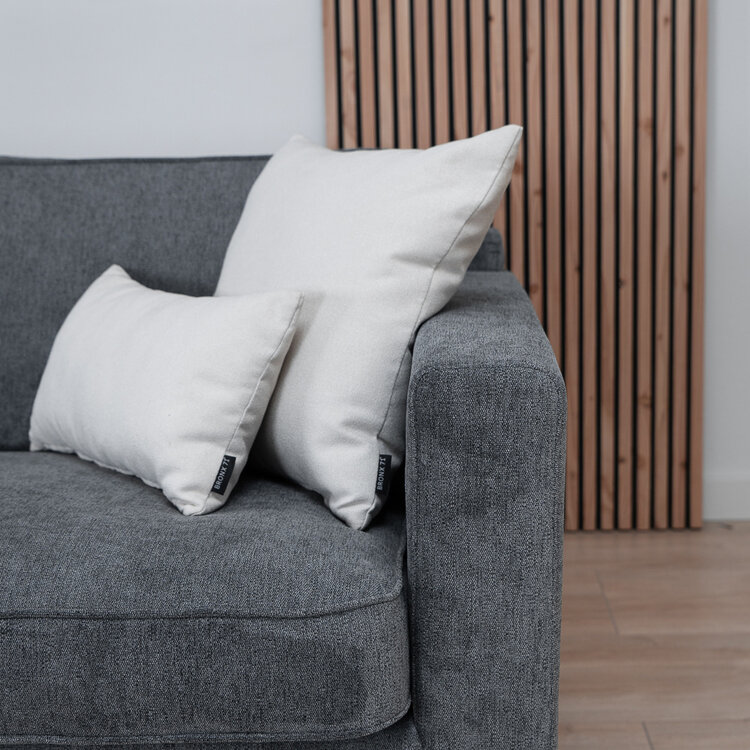 Scandinavische bank 3-zits Orlando stof gemêleerd antraciet