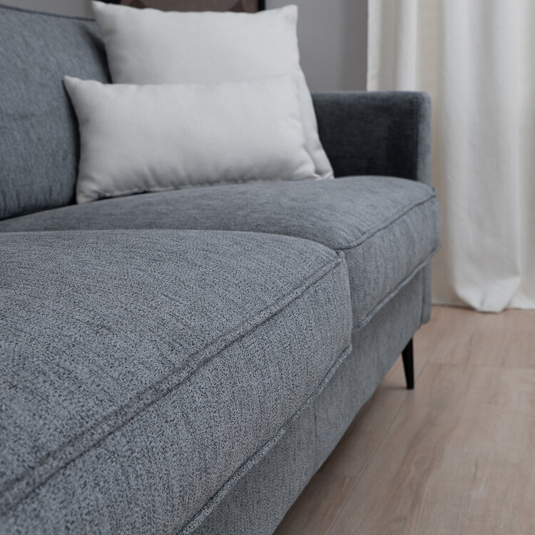 Scandinavische bank 3-zits Orlando stof gemêleerd antraciet