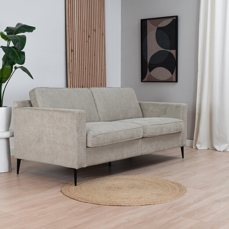 Scandinavische bank 3-zits Orlando stof gemêleerd taupe