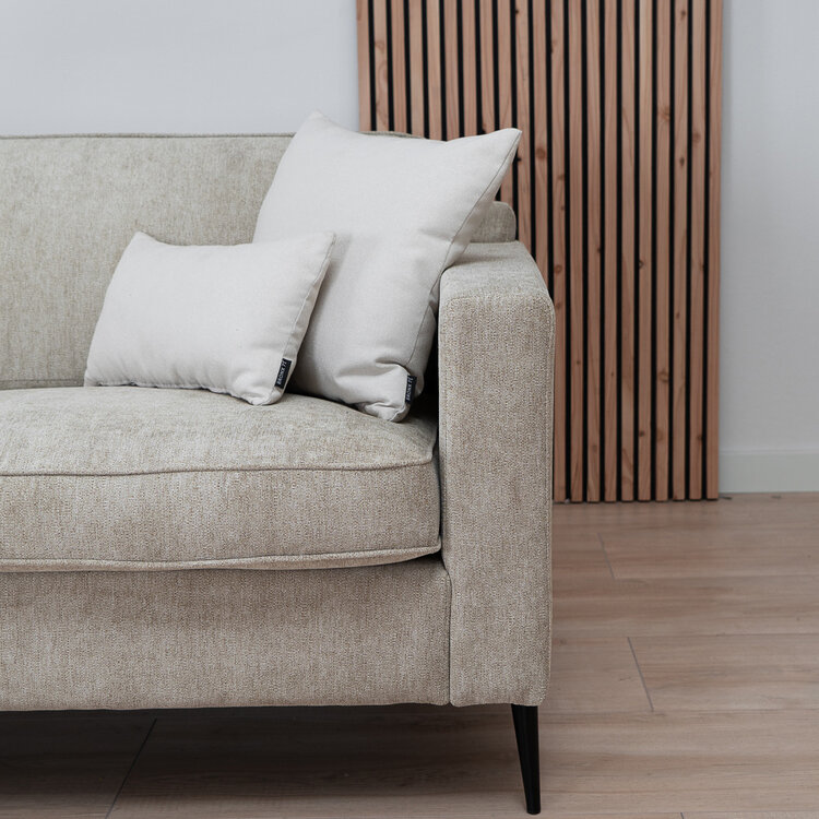 Scandinavische bank 3-zits Orlando stof gemêleerd taupe