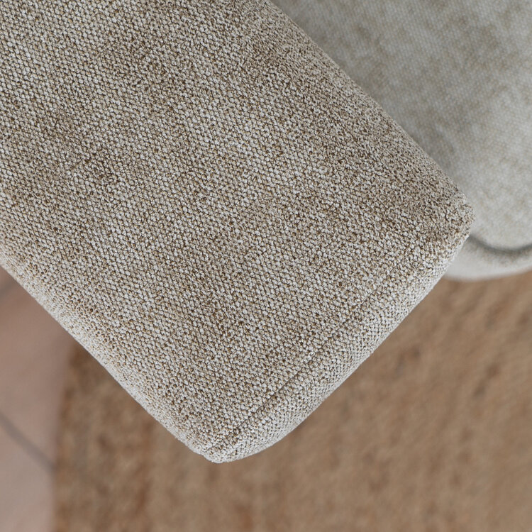 Scandinavische bank 3-zits Orlando stof gemêleerd taupe