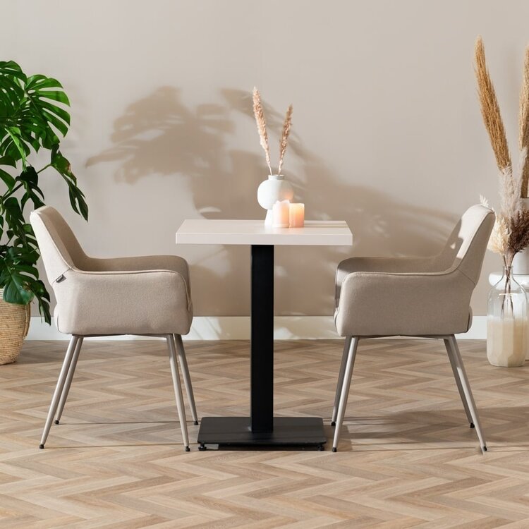 Bistrotafel Nils melamine beige 60 x 60 cm