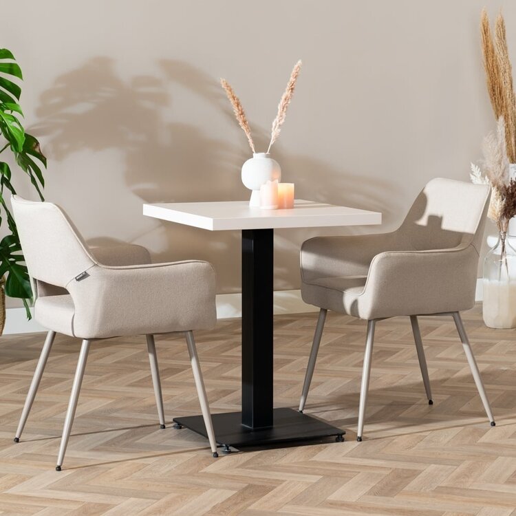 Bistrotafel Nils melamine beige 60 x 60 cm