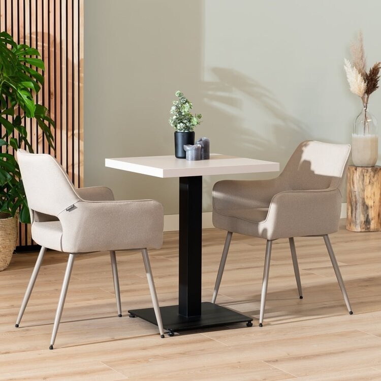 Bistrotafel Nils melamine beige 60 x 60 cm