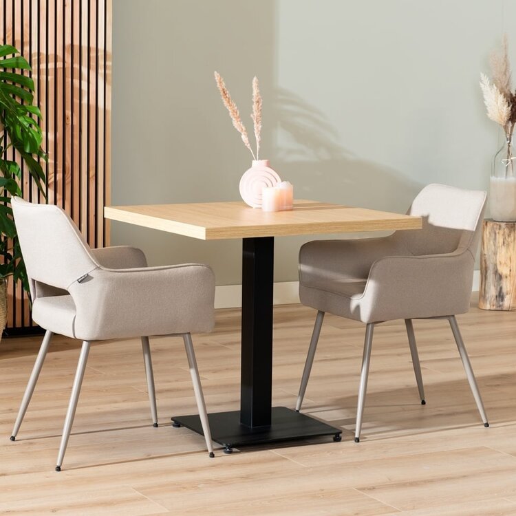 Bistrotafel Nils melamine eiken 80 x 80 cm