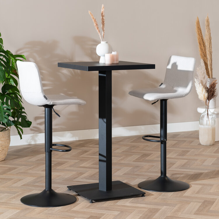 Bartafel Nils melamine zwart 60 x 60 x 109 cm