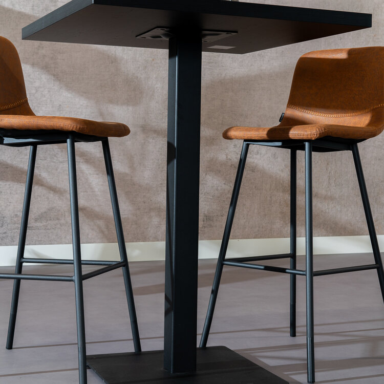 Bartafel Nils melamine zwart 60 x 60 x 109 cm