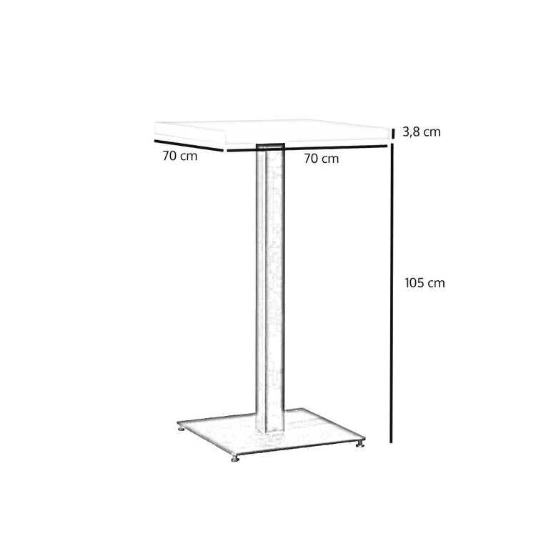 Bartafel Nils melamine beige 70 x 70 x 109 cm