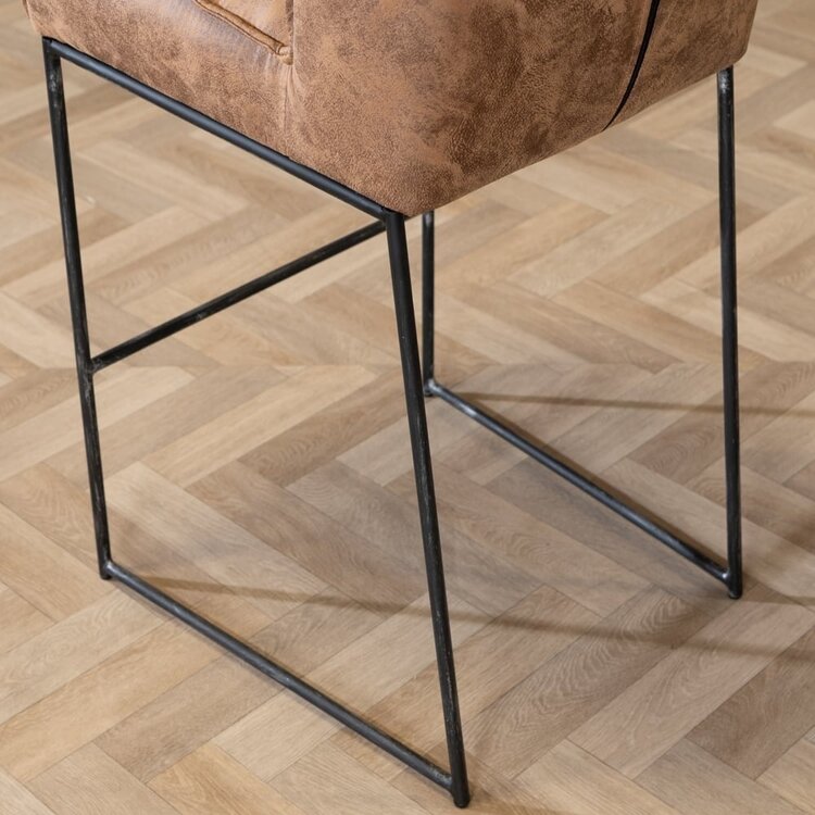 Industriële barkruk Abel cognac 82 cm