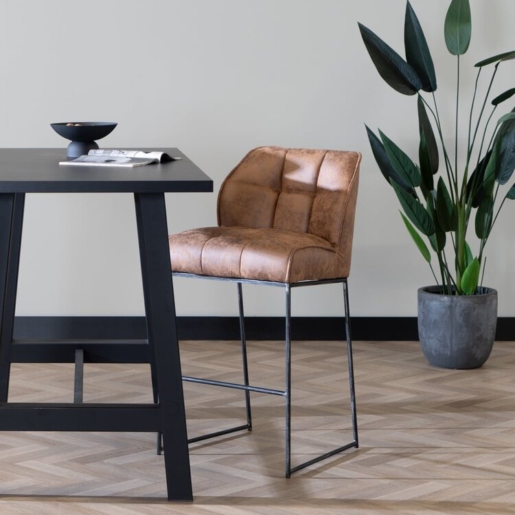 Industriële barkruk Abel cognac 82 cm