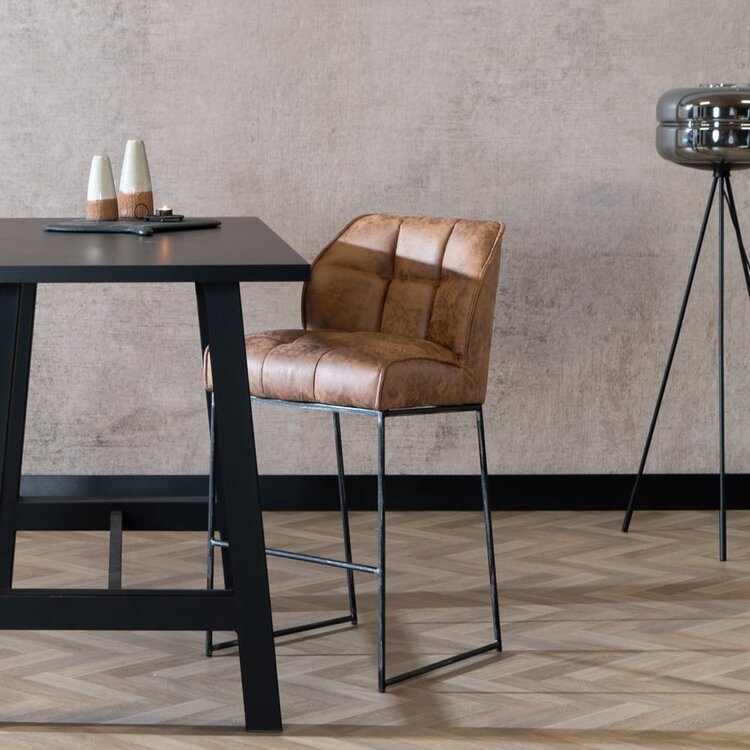 Industriële barkruk Abel cognac 82 cm