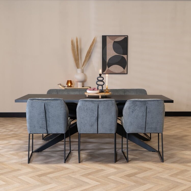 Scandinavische eetkamerstoel Jelle antraciet