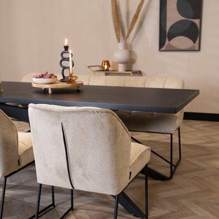 Scandinavische eetkamerstoel Jelle taupe