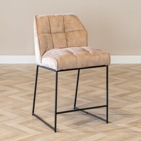 Velvet barkruk Janna taupe 70 cm