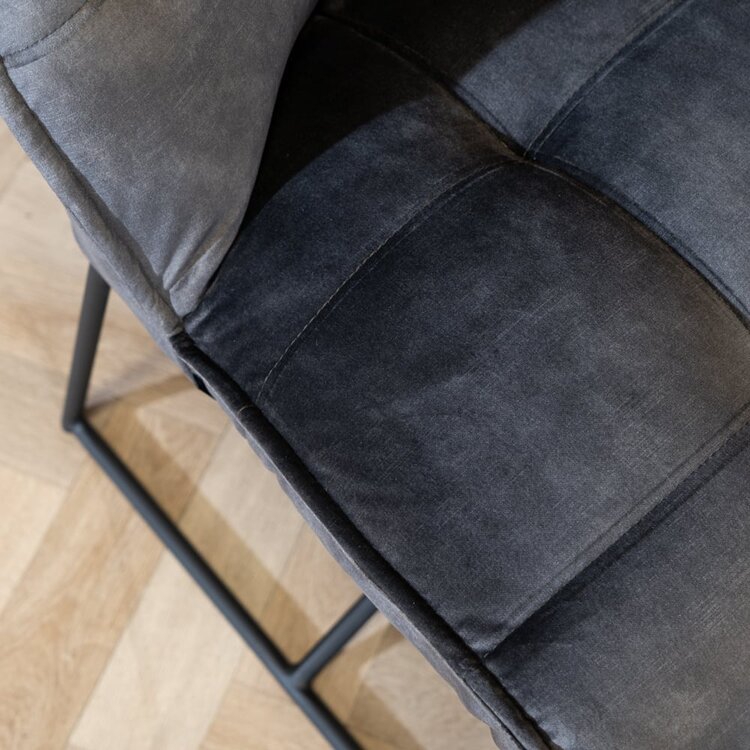 Velvet eetkamerbank Janna antraciet 185 cm