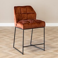 Velvet barkruk Janna koper 70 cm