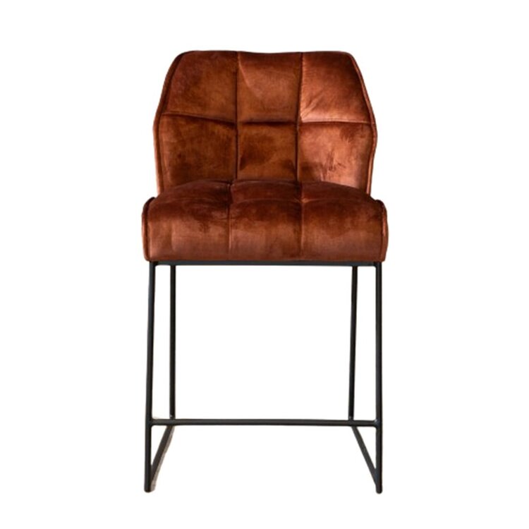 Velvet barkruk Janna koper 70 cm