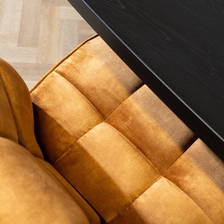 Velvet eetkamerbank Janna okergeel 185 cm