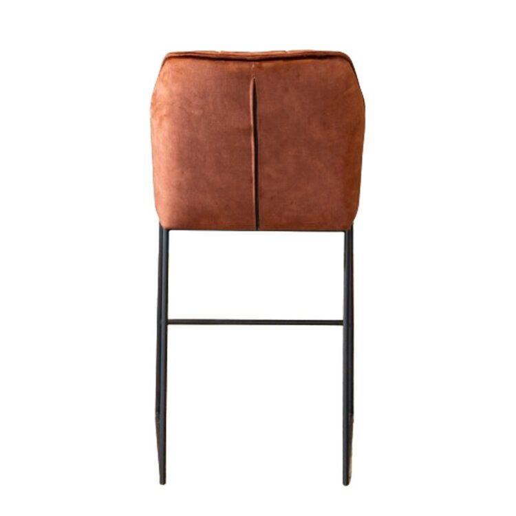 Velvet barkruk Janna koper 82 cm