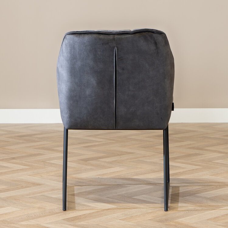 Velvet eetkamerstoel Janna antraciet