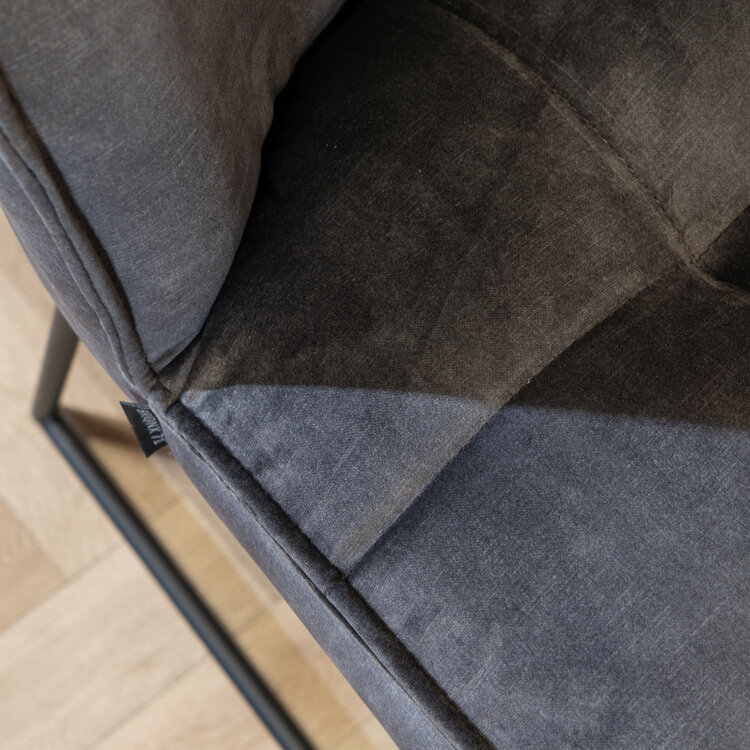 Velvet eetkamerstoel Janna antraciet