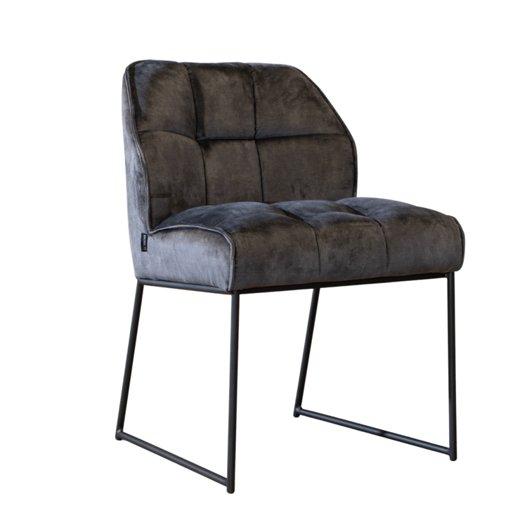 Velvet eetkamerstoel Janna antraciet