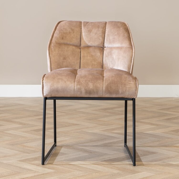 Velvet eetkamerstoel Janna taupe