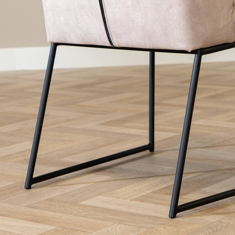 Velvet eetkamerstoel Janna taupe