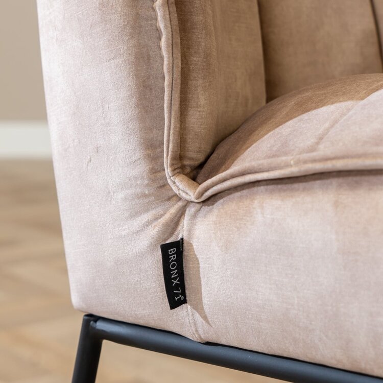 Velvet eetkamerstoel Janna taupe