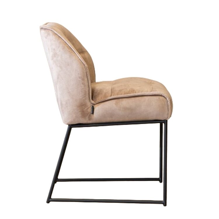 Velvet eetkamerstoel Janna taupe