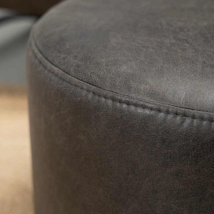 Eco-leren poef Kyla antraciet