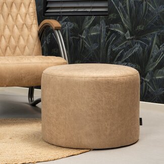 Eco-leren poef Kyla beige