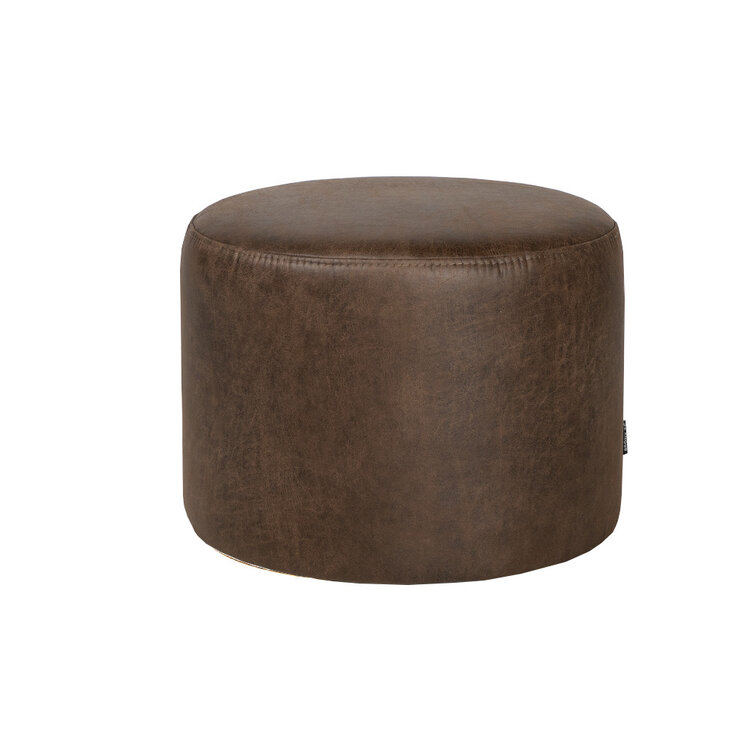 Eco-leren poef Kyla bruin