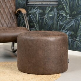 Eco-leren poef Kyla bruin