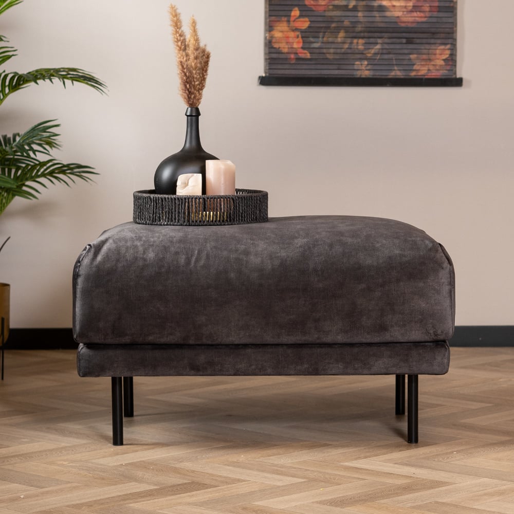 Hocker Denver velvet antraciet