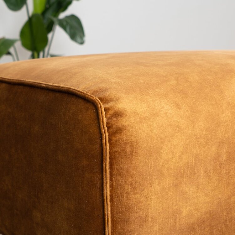 Hocker Vegas velvet okergeel