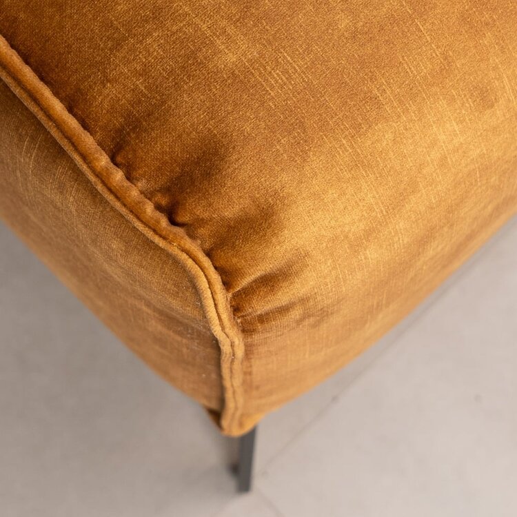 Hocker Vegas velvet okergeel