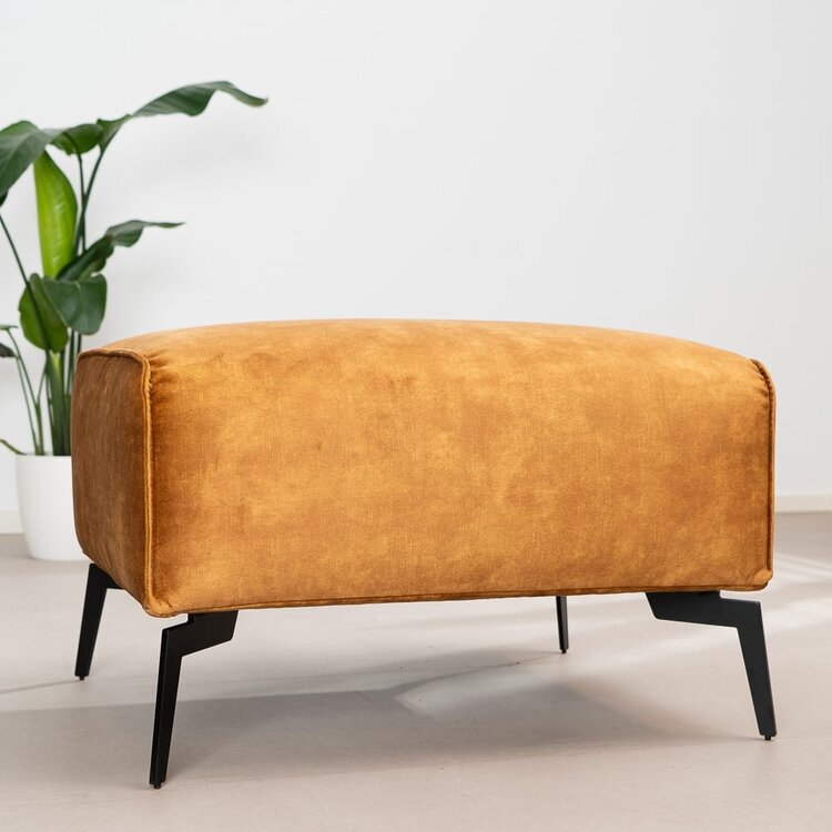 Hocker Vegas velvet okergeel